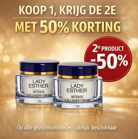  KOOP 1 EN KRIJG DE 2DE MET 50% KORTING Hyaluron Cream 50 ml inclusief gratis 3 ampullen (t.w.v. &euro;  15,00) 